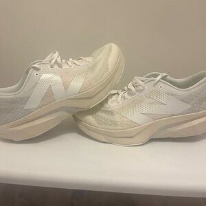 New Balance Fuelcell Rebel v4 Cream and White Athletic Shoes